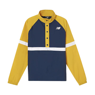 New Balance Yellow Woven Patchwork High-Neck Jacket MJ01900-VGL