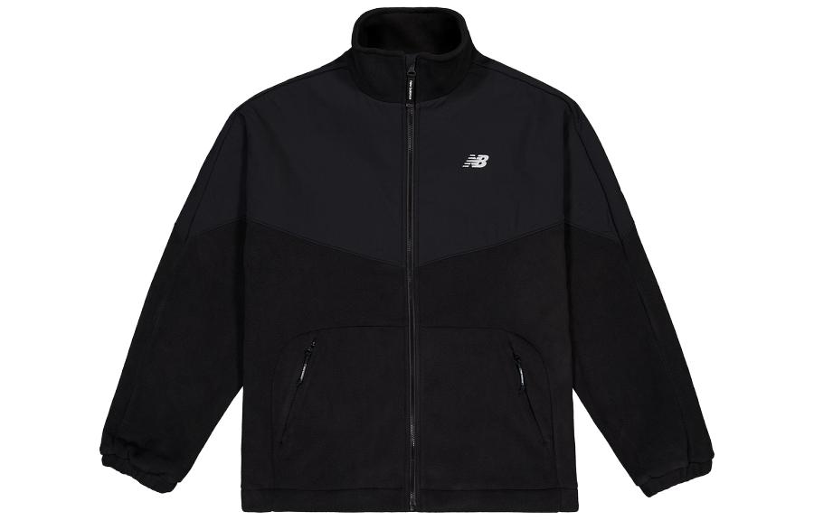 Order New Balance Jaket Zip-Up Logo Huruf, Hitam MDD45031-BK