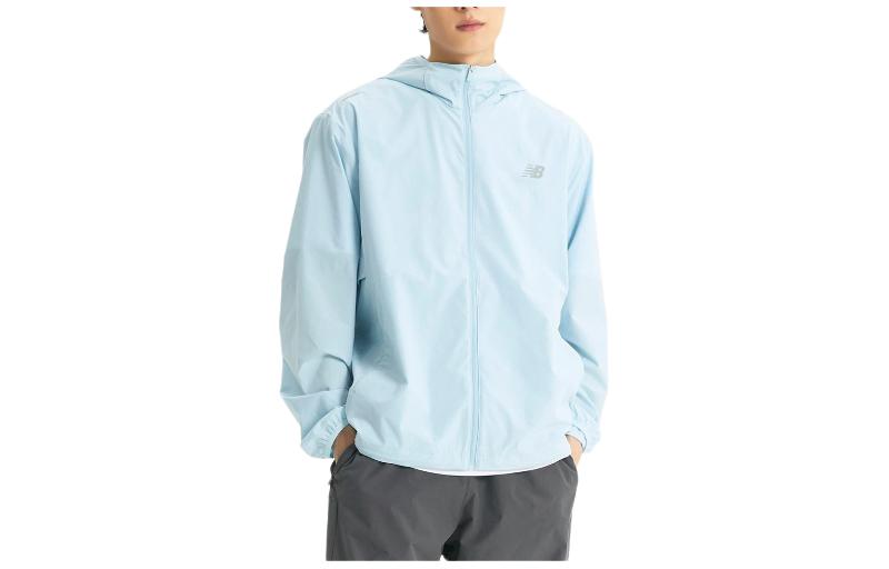 New Balance Zip Hoodie Jacket with Letter Print Light Blue NBNAE12333-51