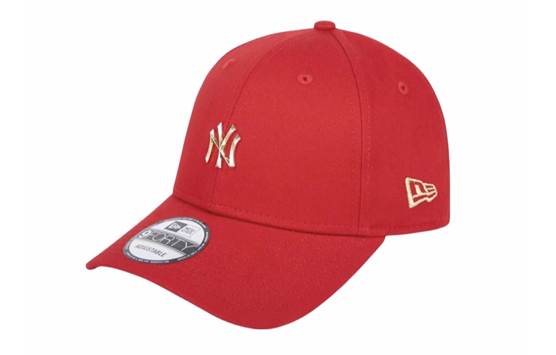 New Era & MLB Yankees Logo Embroidered Metal Cap Red Unisex Couple Style 12711314
