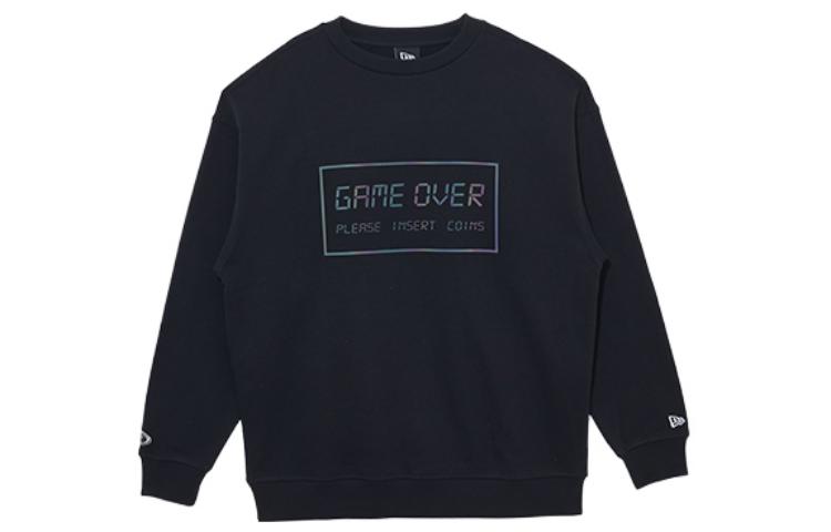 New Era Alphabet Print Pullover Sweatshirt Unisex Black 13095685