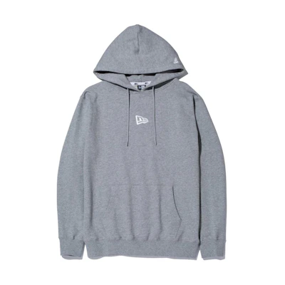 New Era Badge Print Pullover Hoodie Unisex Grey 12325201