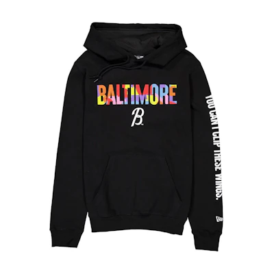 New Era Baltimore Orioles Kangaroo Pocket Logo Hoodie Unisex Black 60502024