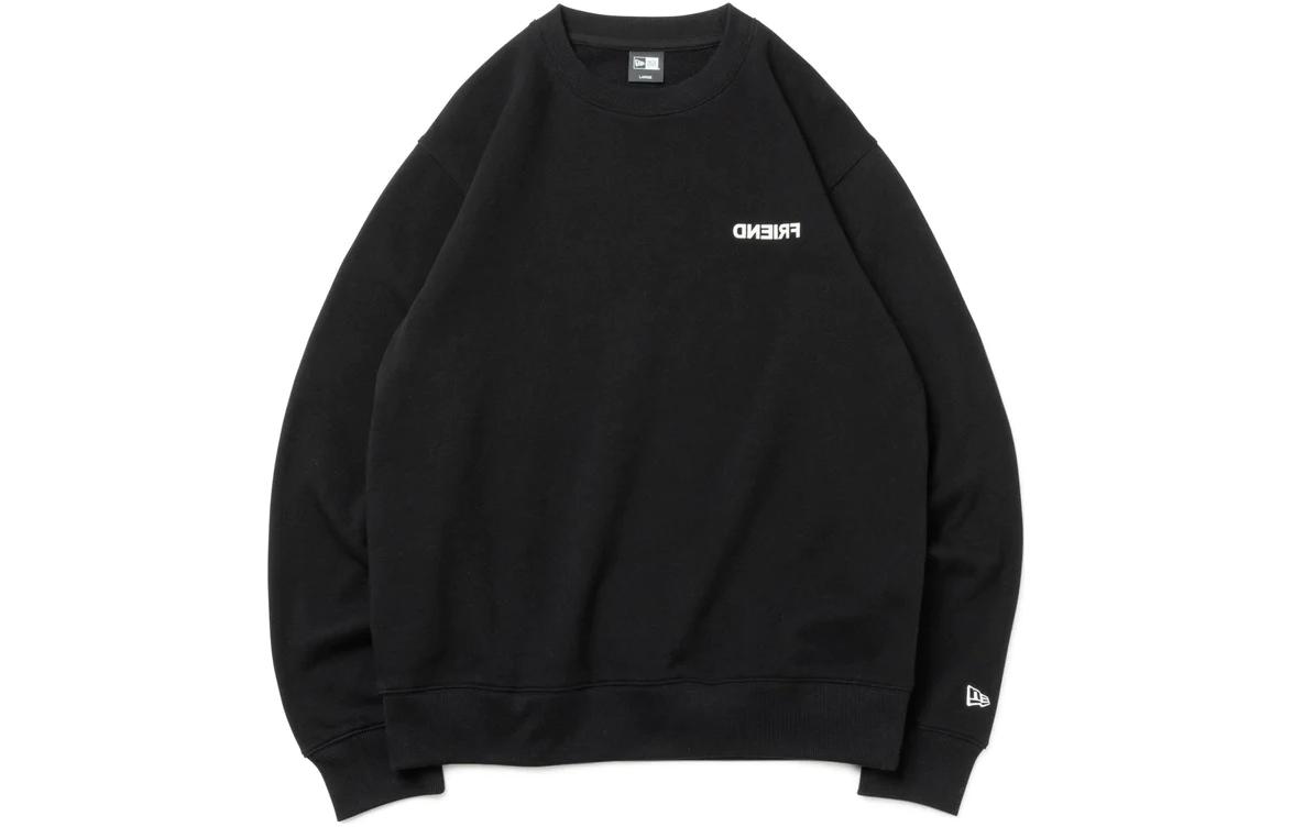 New Era Black Crew Neck Sweatshirt Unisex Fleece Long Sleeve Pullover 13944304