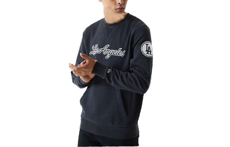 New Era Black Crewneck Sweatshirt with Logo Print 12553382