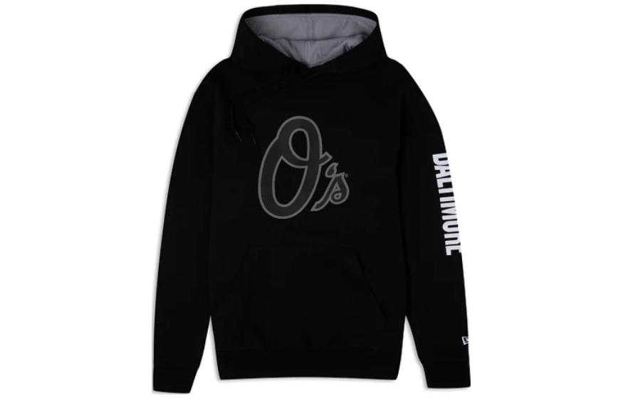 New Era Black Hoodie Pullover with Letter Design Long Sleeve 60357276
