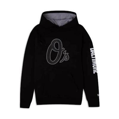 New Era Black Hoodie Pullover with Letter Design Long Sleeve 60357276