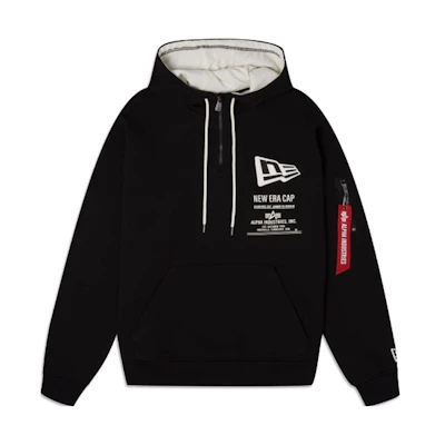 New Era Black Hoodie with Letter Graphics 60333962
