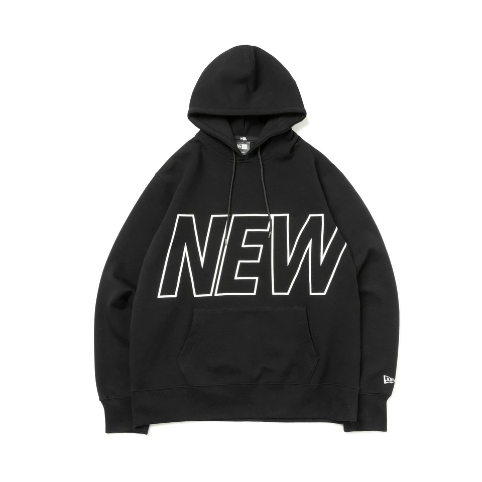 New Era Black Hoodie with Letter Logo Print 13330828