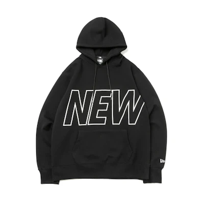 New Era Black Hoodie with Letter Logo Print 13330828