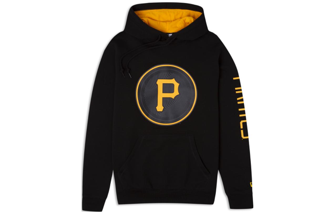 New Era Black Hoodie with Letter Print Design 60357267