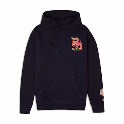 New Era Black Hoodie with Solid Color Letter Print in Oversized Fit 60416574