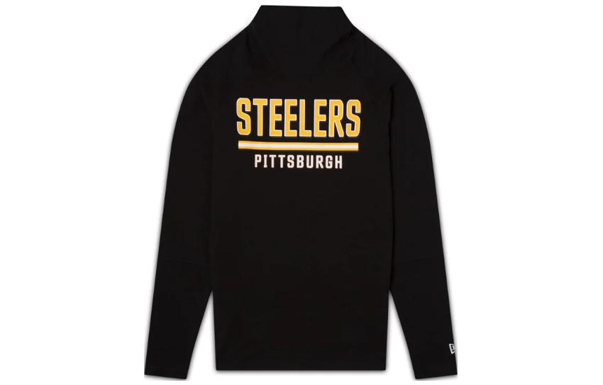 New Era Black Letter Print Long-Sleeve Hoodie 60410492