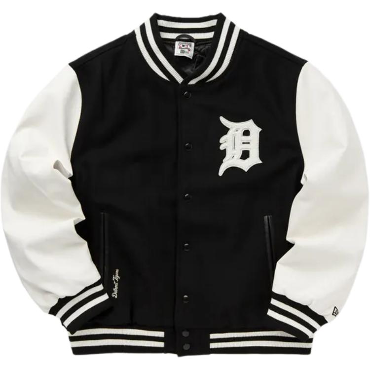 New Era Black Letterman Baseball Collar Jacket 60435454