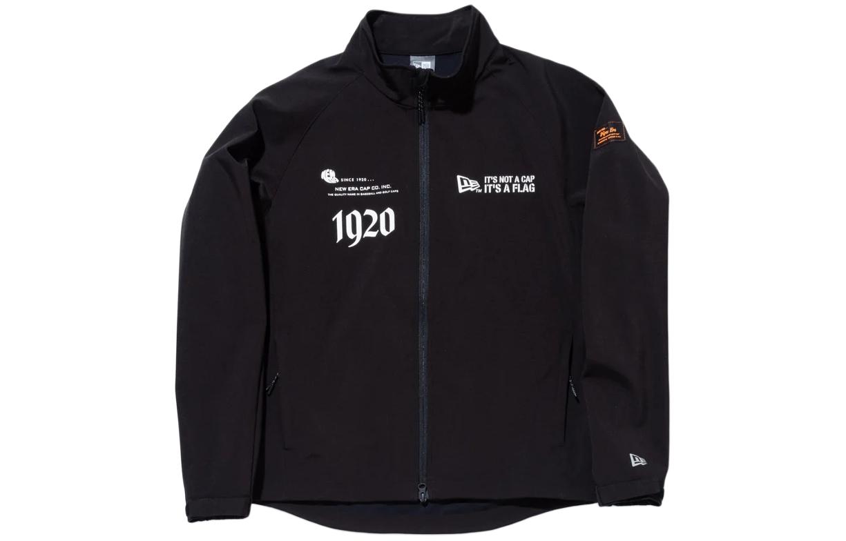 New Era Black Loose-Fit Zip Jacket with Embroidered Logo & Number Design Unisex 13368272