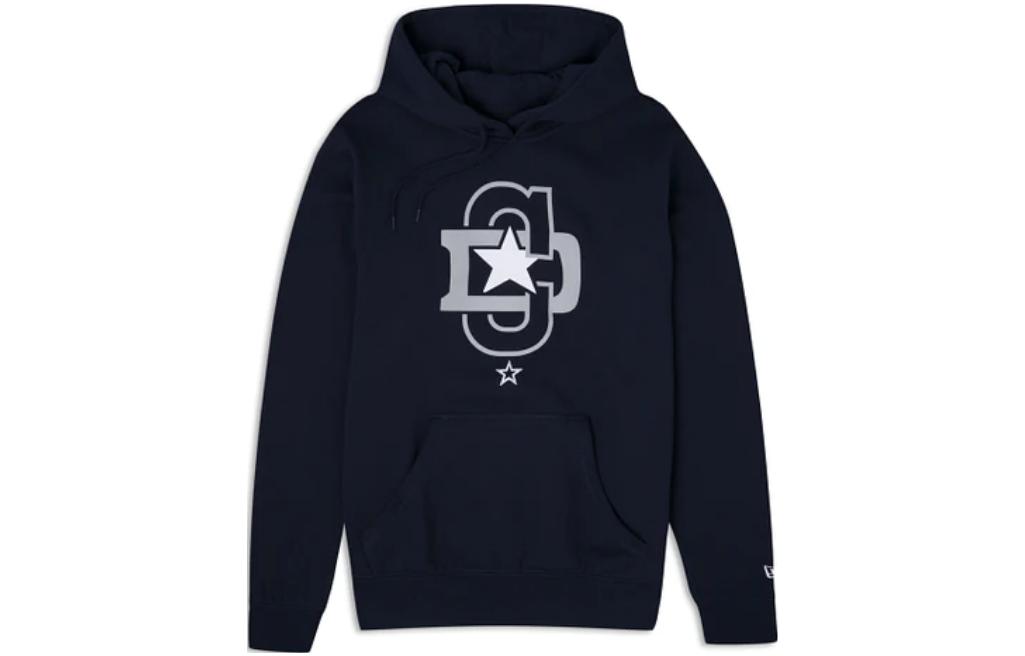New Era Black Pullover Hoodie with Letter Graphic Design 13821776