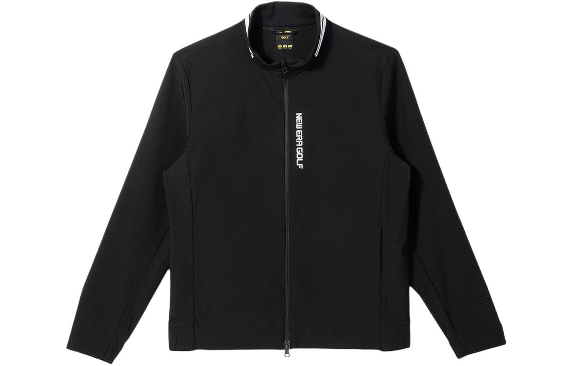 New Era Black Relaxed Fit Zip-Up Letter Print Jacket 13679598
