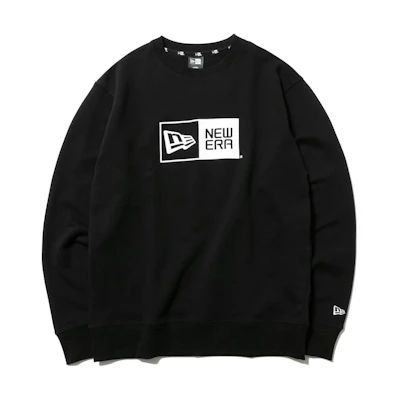 New Era Black Unisex Letter Crewneck Pullover Sweatshirt Long Sleeve 12550930