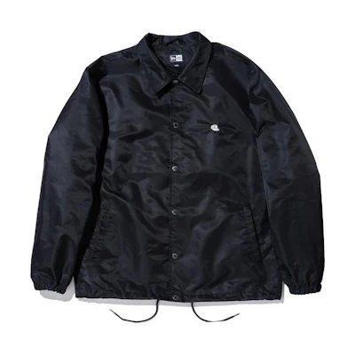 New Era Black Unisex Letter Print Button-Up Long Sleeve Jacket 13755446
