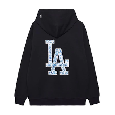 New Era Blue and White Porcelain MLB Dodgers Hoodie Unisex Black Pullover 14385193