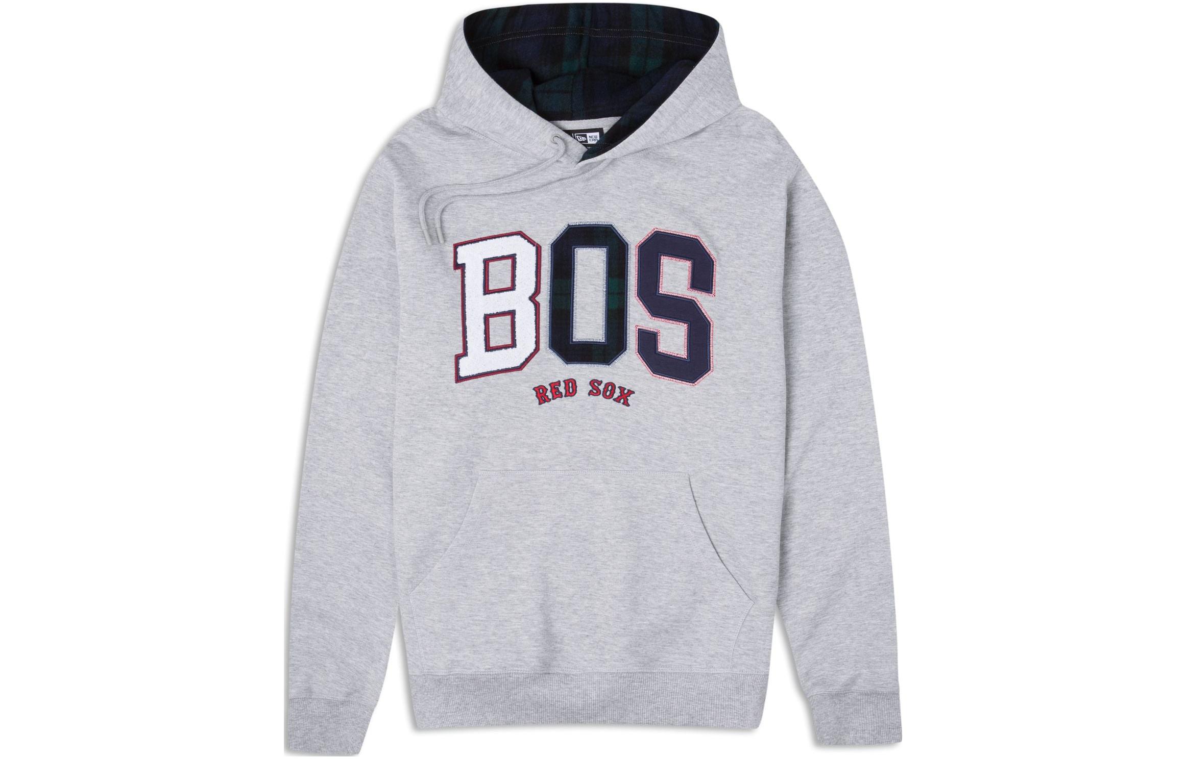 New Era Boston Red Sox Letter Logo Hoodie Unisex Gray 60430688