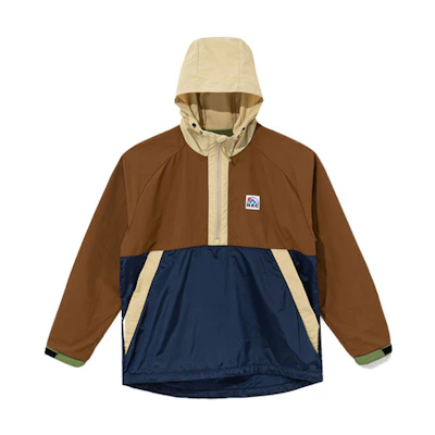 New Era Brown Colorblock Half-Zip Hooded Pullover Jacket 13086491