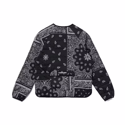 New Era Button-Up V-Neck Printed Jacket Unisex Black 13781173