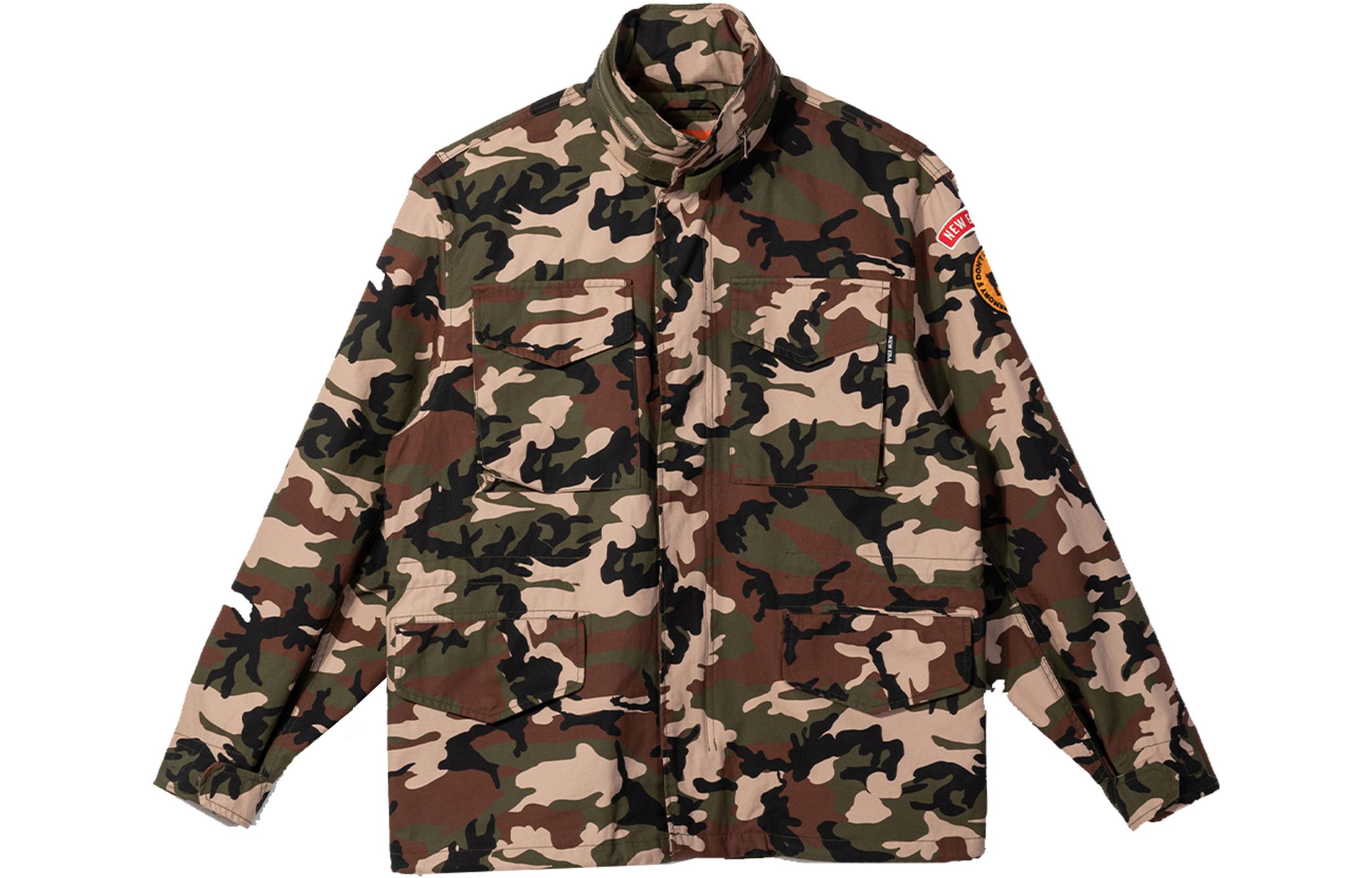 New Era Camouflage Patchwork Utility Hoodie Jacket - Camo Color 13546362