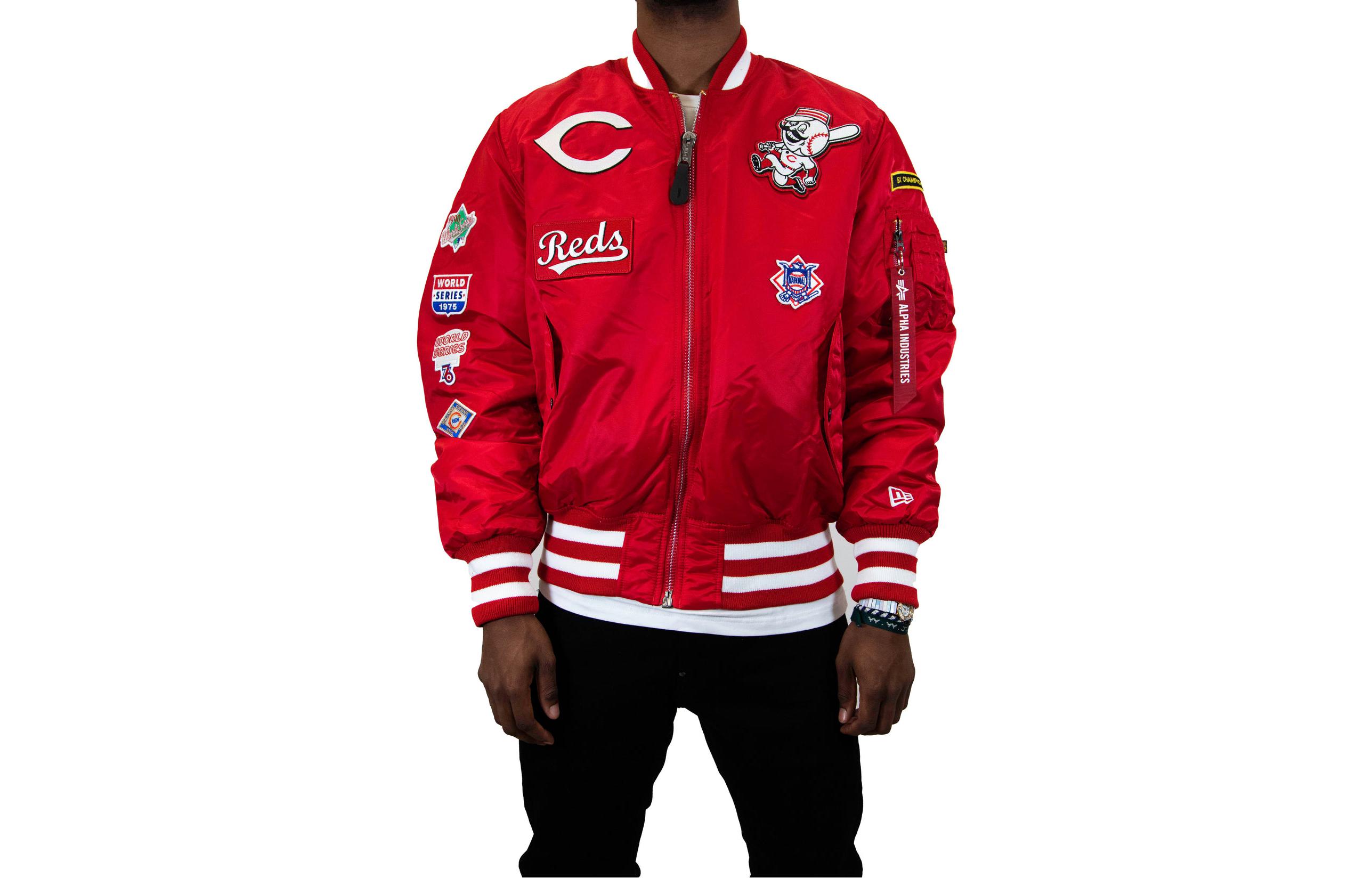 New Era Cartoon Print High Neck Zip Jacket Red 13026007