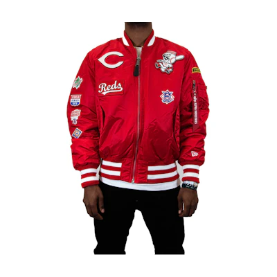 New Era Cartoon Print High Neck Zip Jacket Red 13026007