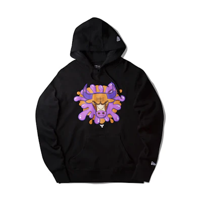 New Era Cartoon Print Hoodie Black () 13059602