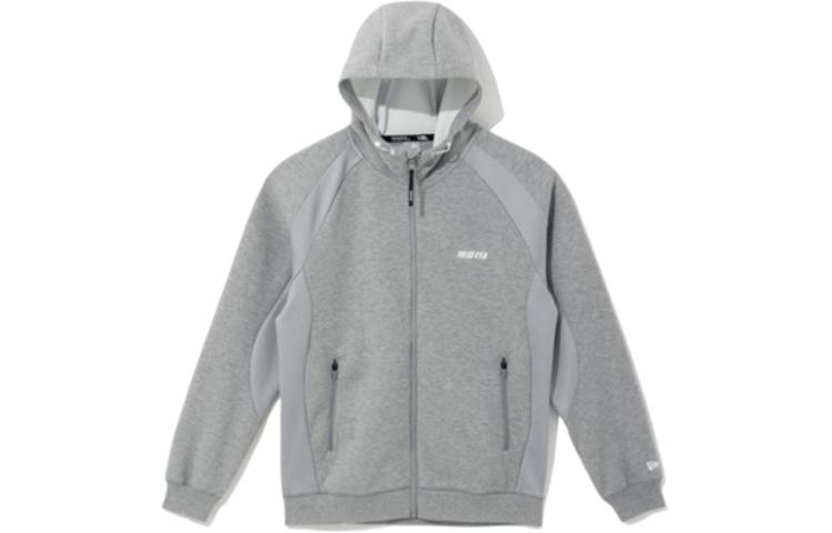 New Era Casual Letter Graphic Hoodie Jacket Unisex - Gray 12866448