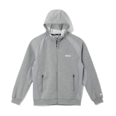 New Era Casual Letter Graphic Hoodie Jacket Unisex - Gray 12866448