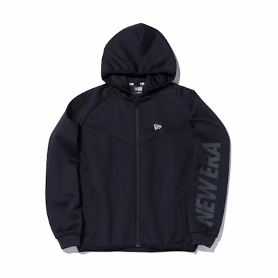 New Era Casual Letter Logo Zip-Up Hoodie Jacket Unisex Black 13870616