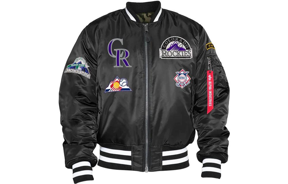 New Era Casual Printed Zip-Up Jacket Black 13026034