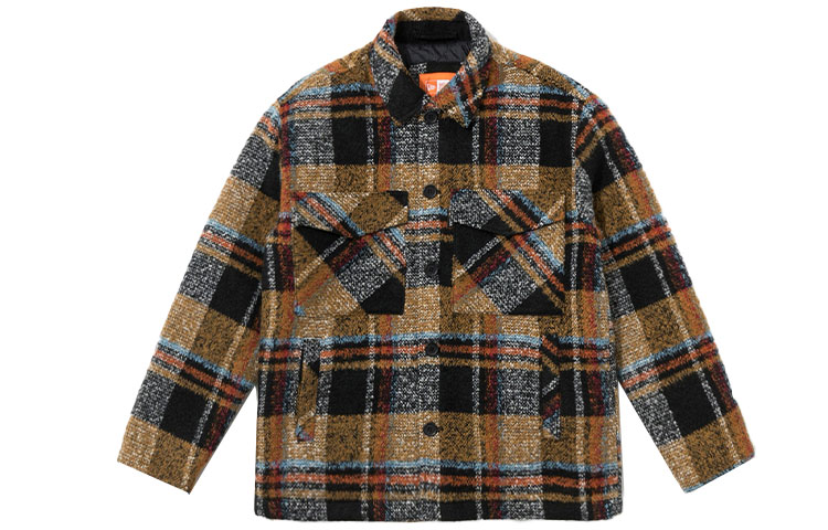 Order New Era Casual Warm Plaid CPO Jacket Unisex Beige/Black 12866424