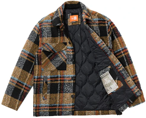 New Era Casual Warm Plaid CPO Jacket Unisex Beige/Black 12866424 Shop New Era Casual Warm Plaid CPO Jacket Unisex Beige/Black 12866424