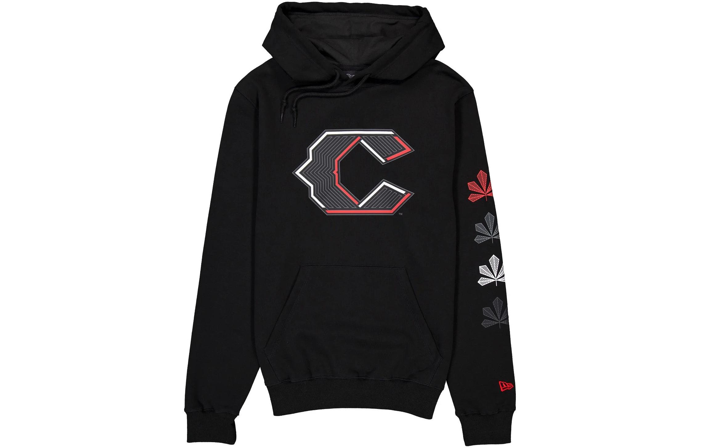New Era Cincinnati Reds Kangaroo Pocket Logo Hoodie Unisex Black 60502026