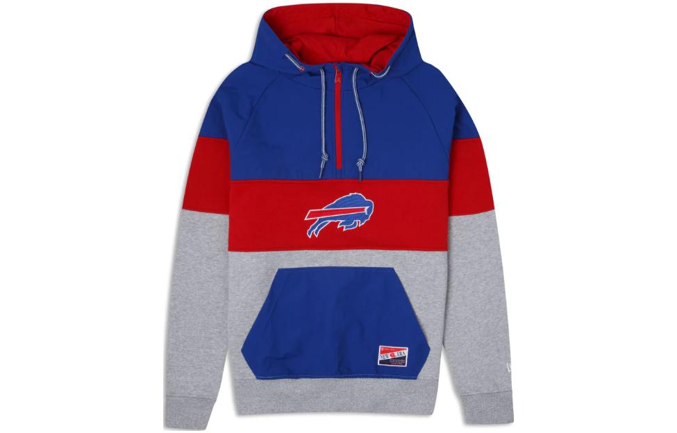 New Era Colorblock Letter Hoodie Blue/Grey - 60410673