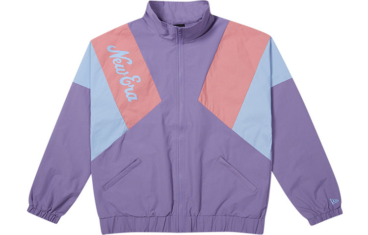 New Era Colorblock Logo Stand-Collar Jacket Unisex Purple - Gift Recommended 12877369