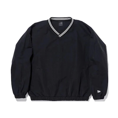 New Era Colorblock V-Neck Pullover Oversized Sweatshirt Unisex Black 14322510