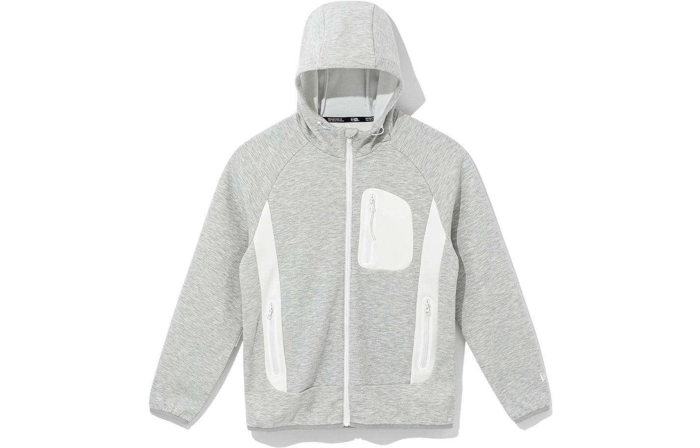 New Era Colorblock Zip Hoodie Jacket - Gray 13086461