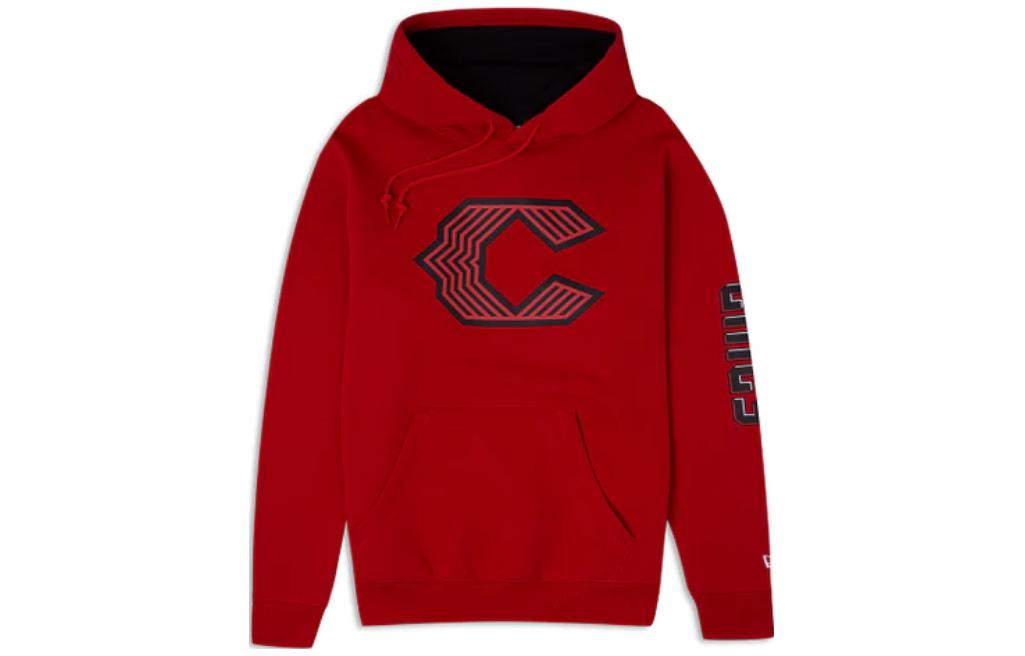 New Era Creative Letter Hoodie Unisex Red 60357278