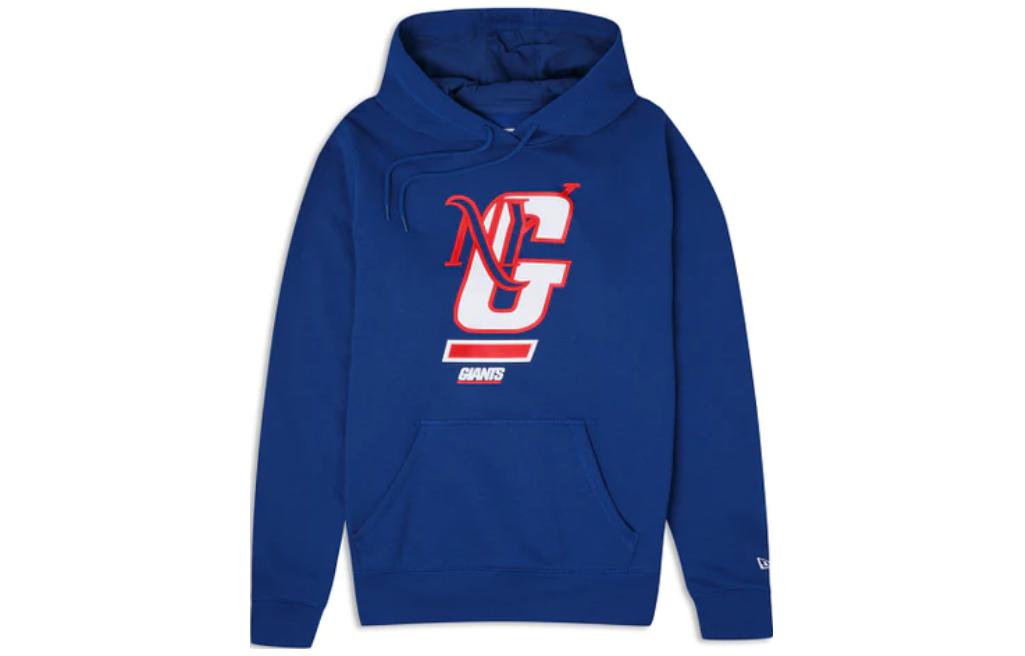 New Era Creative Letter Pullover Hoodie Unisex Blue 13821765
