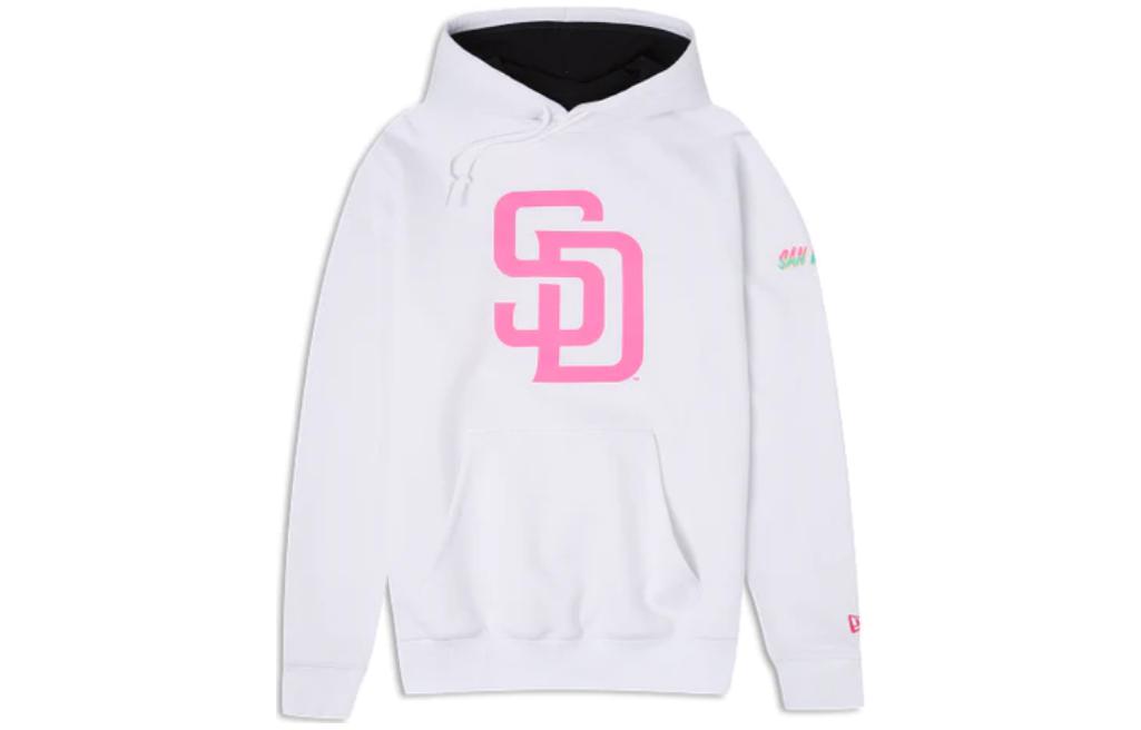 New Era Creative Letter Pullover Hoodie Unisex White 60357285