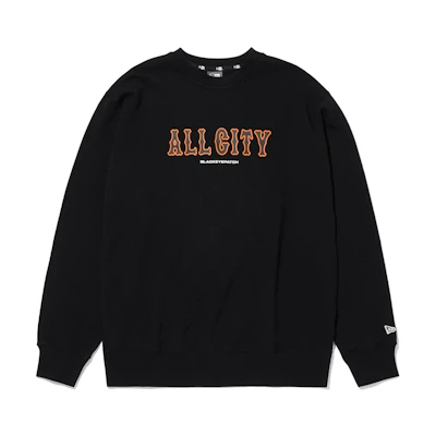 New Era Crewneck Letter Print Long Sleeve Sweatshirt Unisex Black 13276209