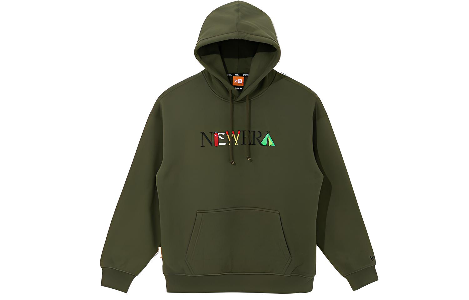 New Era Embroidered Fleece Casual Unisex Long Sleeve Sweatshirt Green 12866505