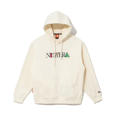New Era Embroidered Fleece Sweatshirt Unisex Winter Beige 12866504