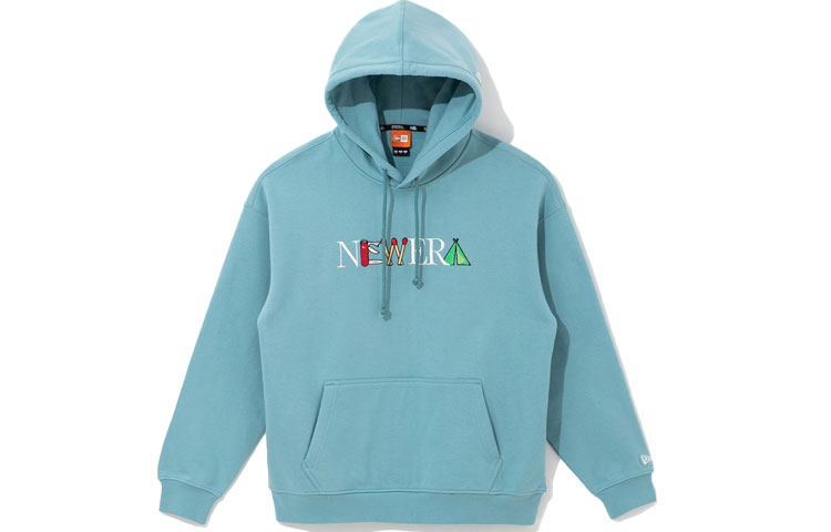 New Era Embroidered Fleece Sweatshirt Winter Unisex Blue 12866503