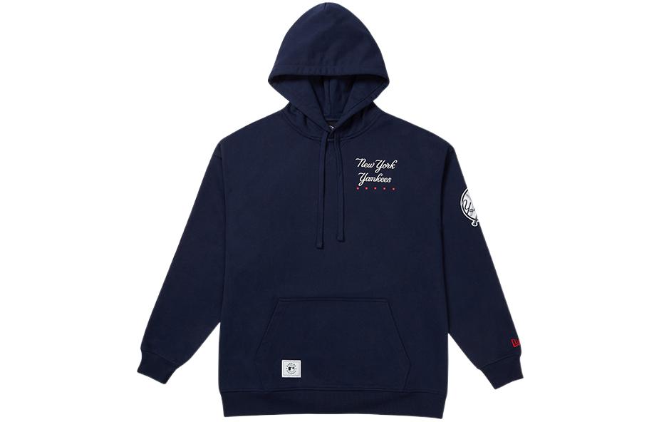 New Era Embroidered Letter Knit Pullover Sweatshirt Unisex Navy Blue 12799826